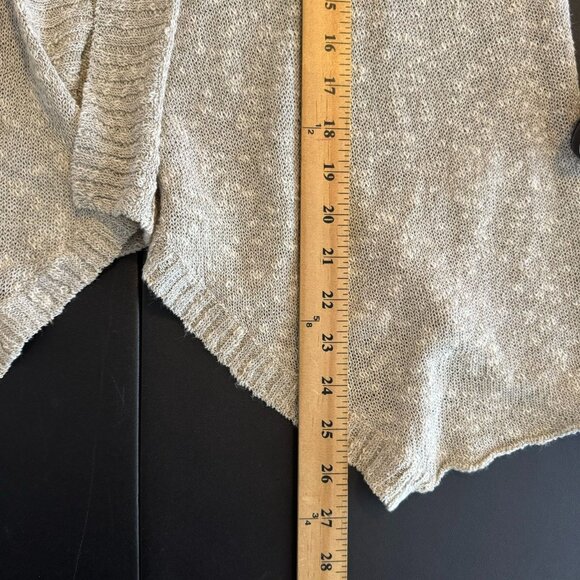Eileen Fisher Tan Linen-Blend Open Front Semi-Sheer Knit Spring Cardigan, 1X - Picture 7 of 8